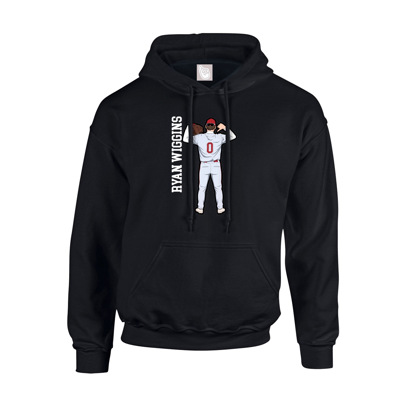 Hoodie — Name Vertical in Black