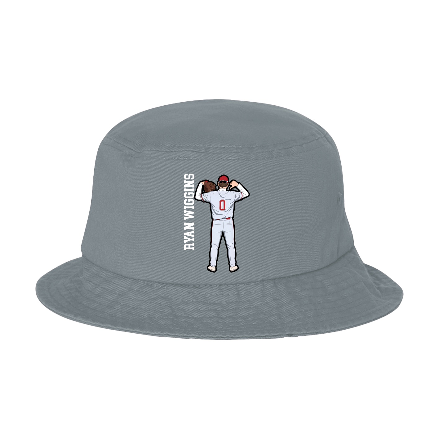 Bucket Cap — Name Vertical in Grey