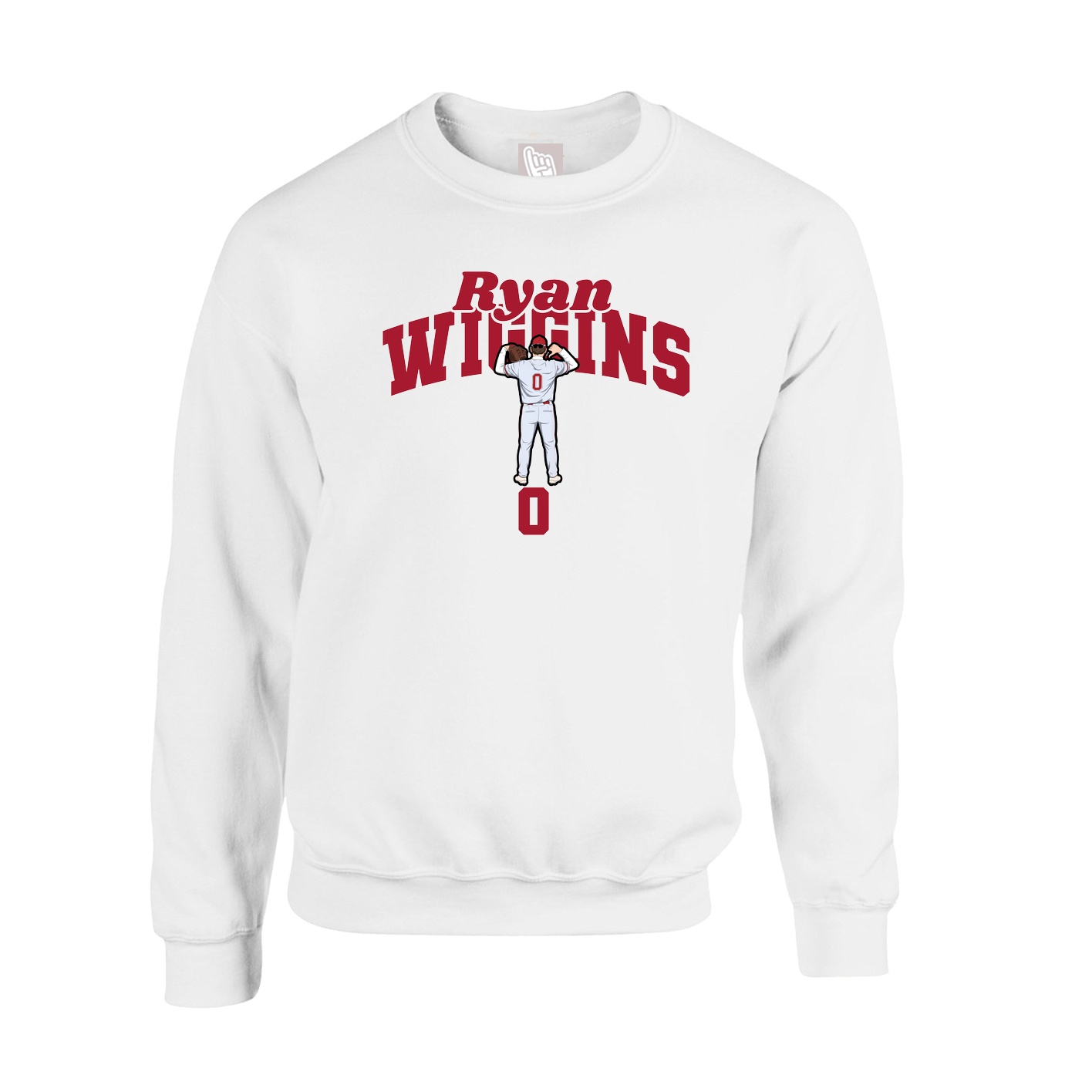 Fleece Crew — Signature Arch in White