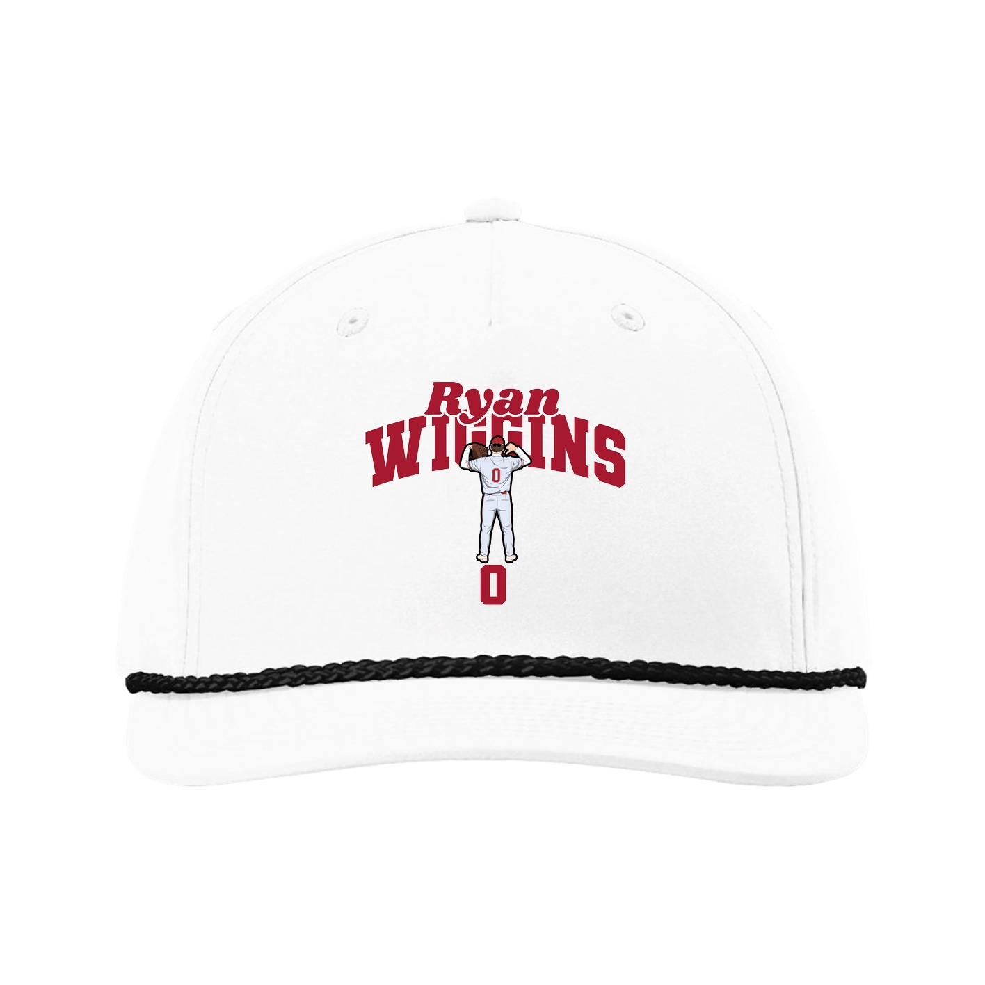 Five-Panel Classic Rope Cap — Signature Arch in White