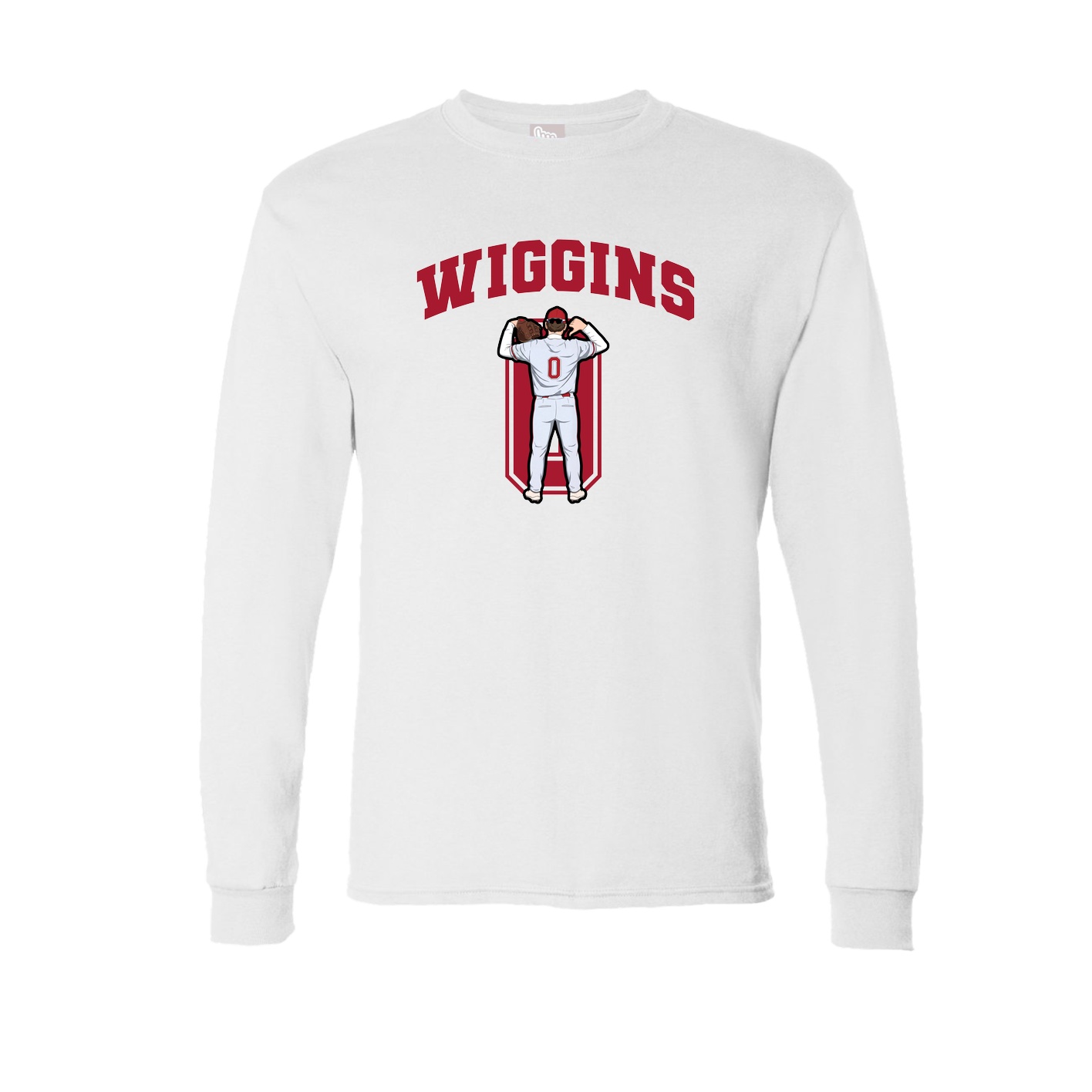 Long Sleeve Tee — Number in White