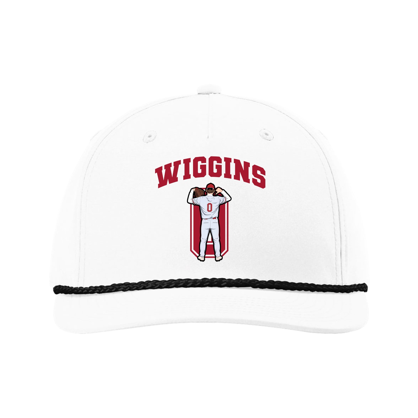 Five-Panel Classic Rope Cap — Number in White