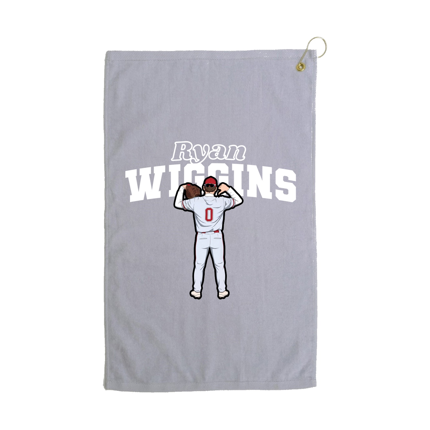 Golf Towel — Name Arch in Grey
