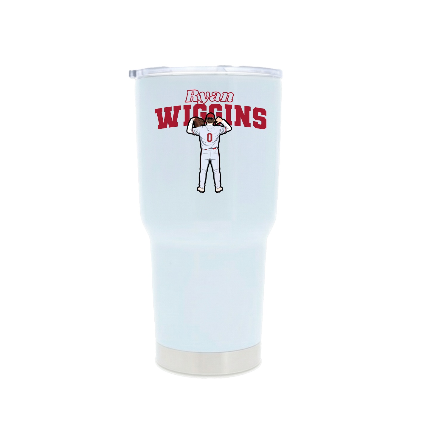 30oz Stainless Steel Tumbler — Name Arch in White
