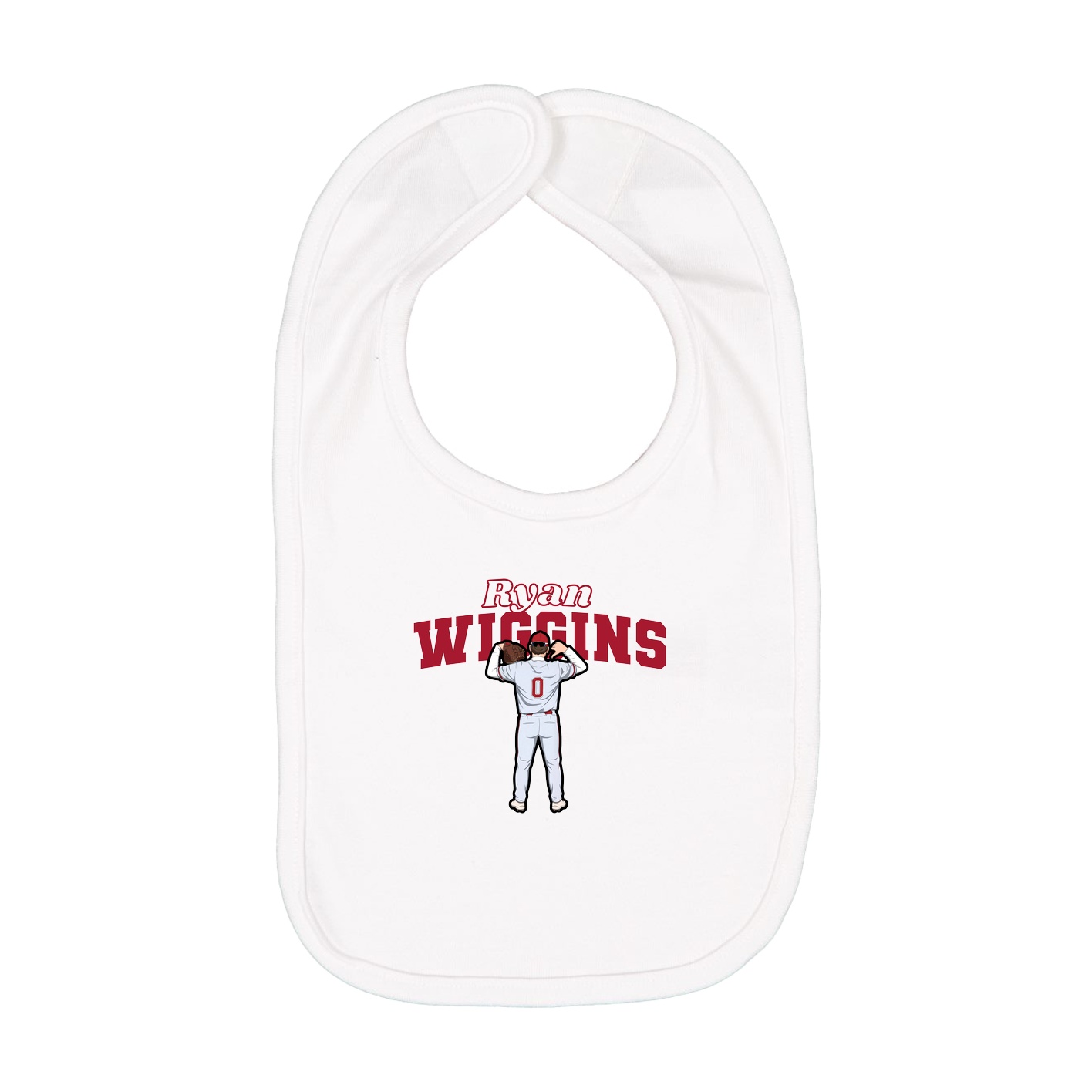Infant Bib — Name Arch in White