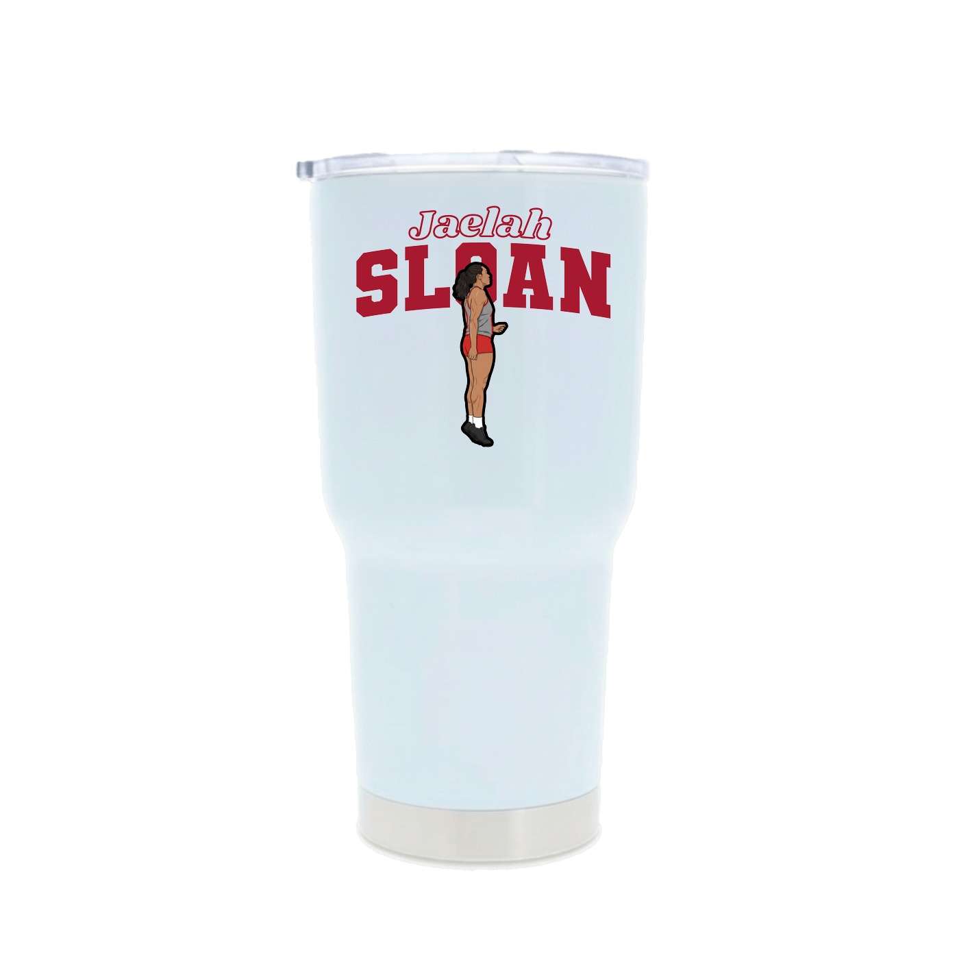 30oz Stainless Steel Tumbler — Name Arch in White