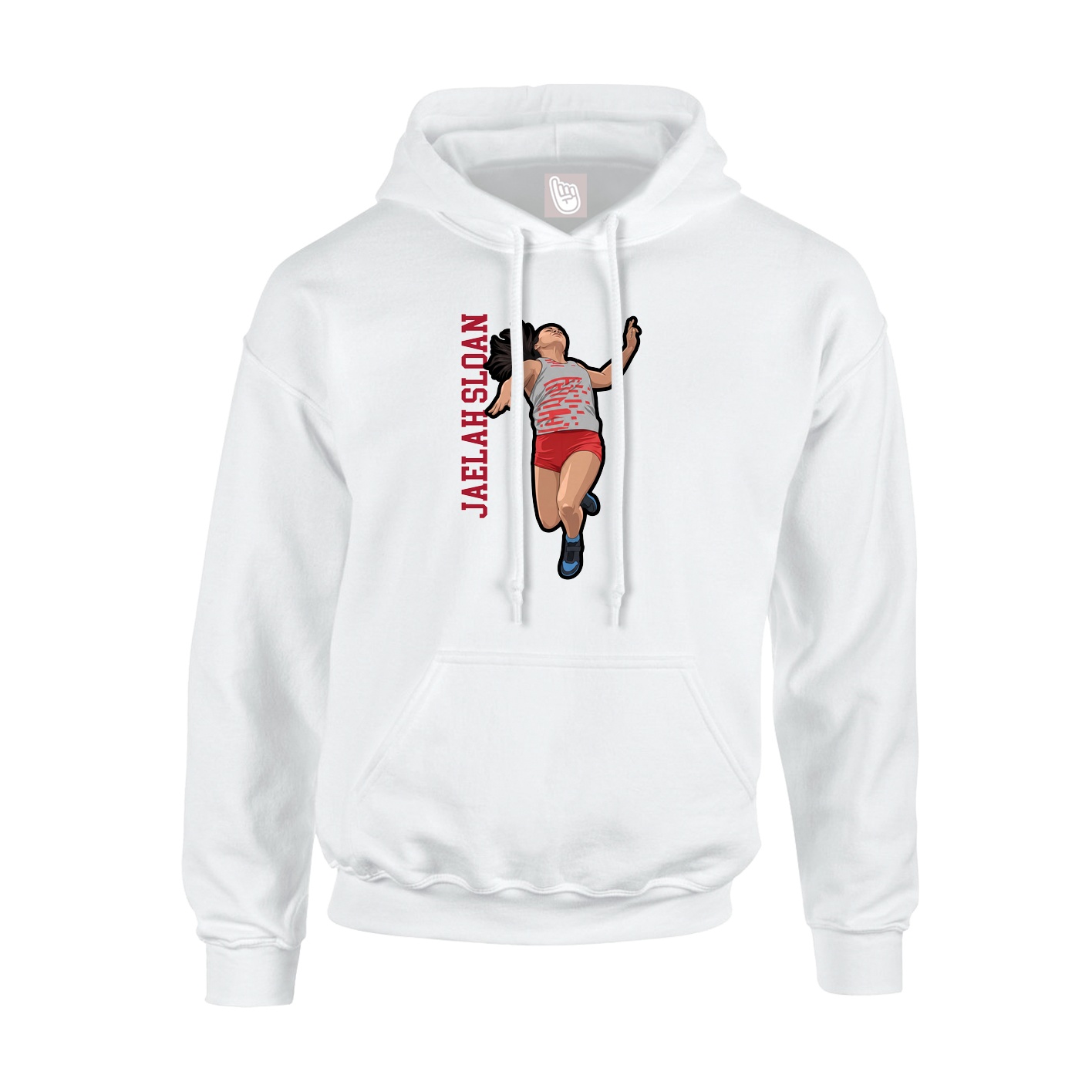 Youth Hoodie — Name Vertical in White