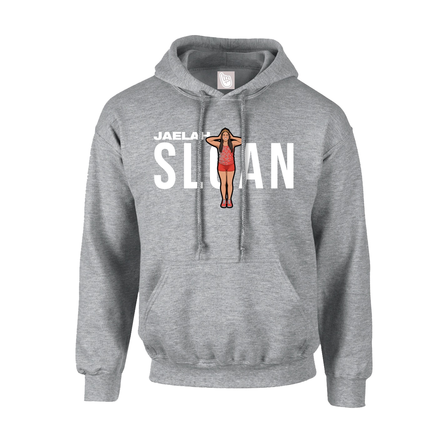 Hoodie — Player Name in Grey