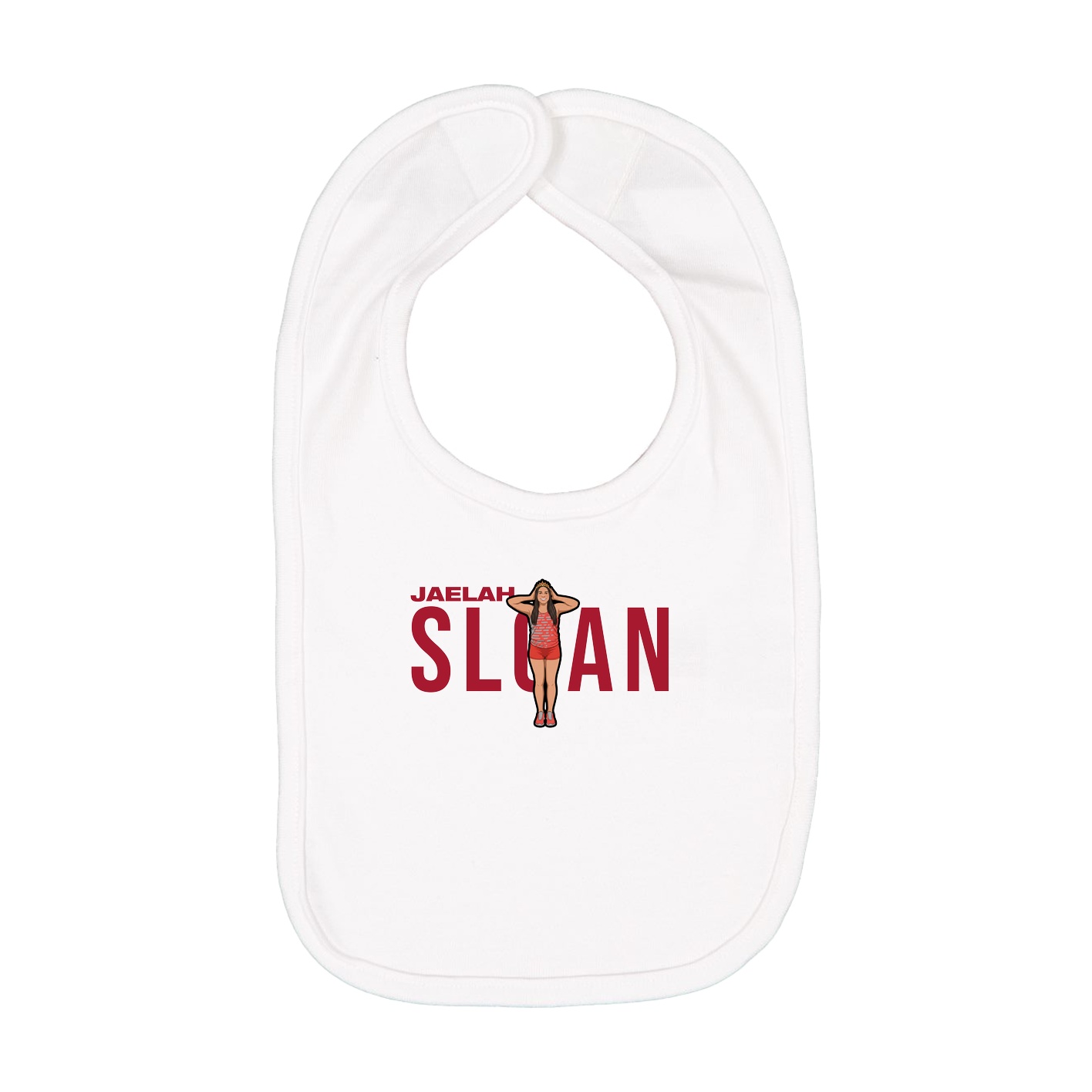 Infant Bib — Player Name in White