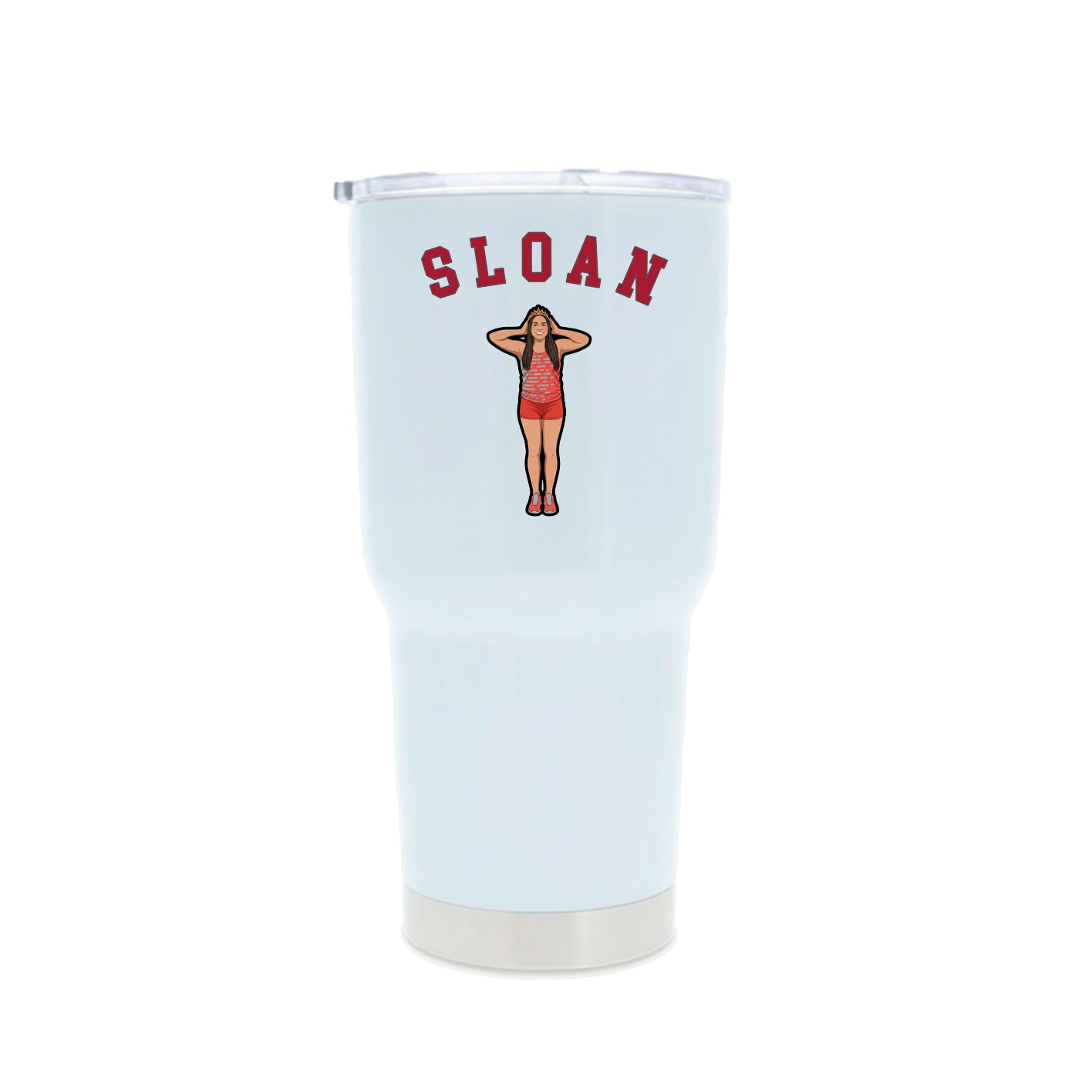 30oz Stainless Steel Tumbler — Shirsey Arch in White