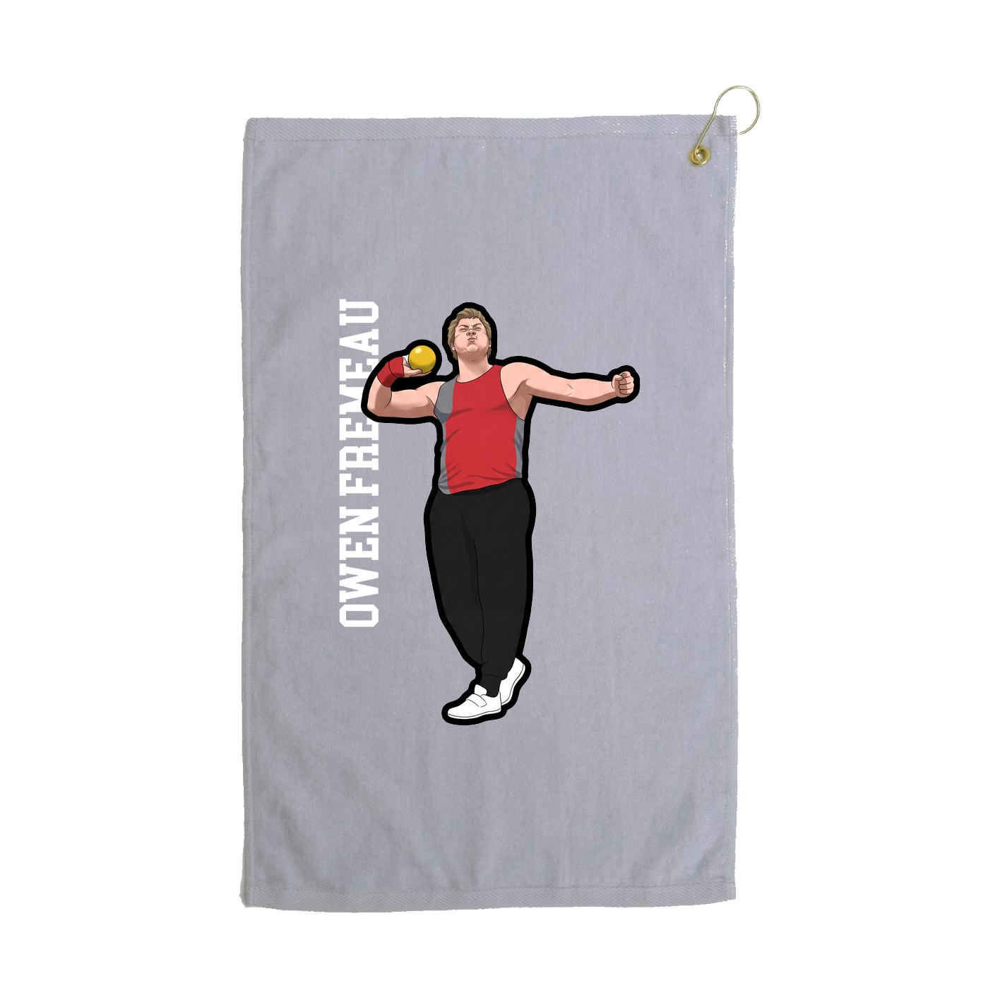 Golf Towel — Name Vertical in Grey