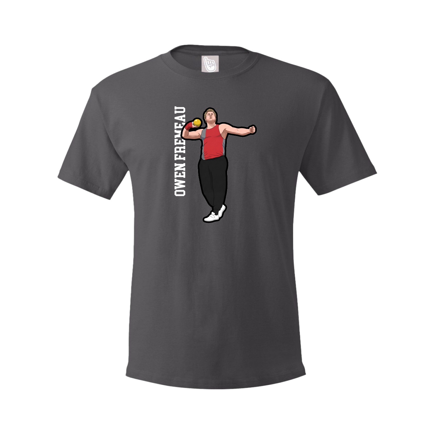 Tee — Name Vertical in Grey