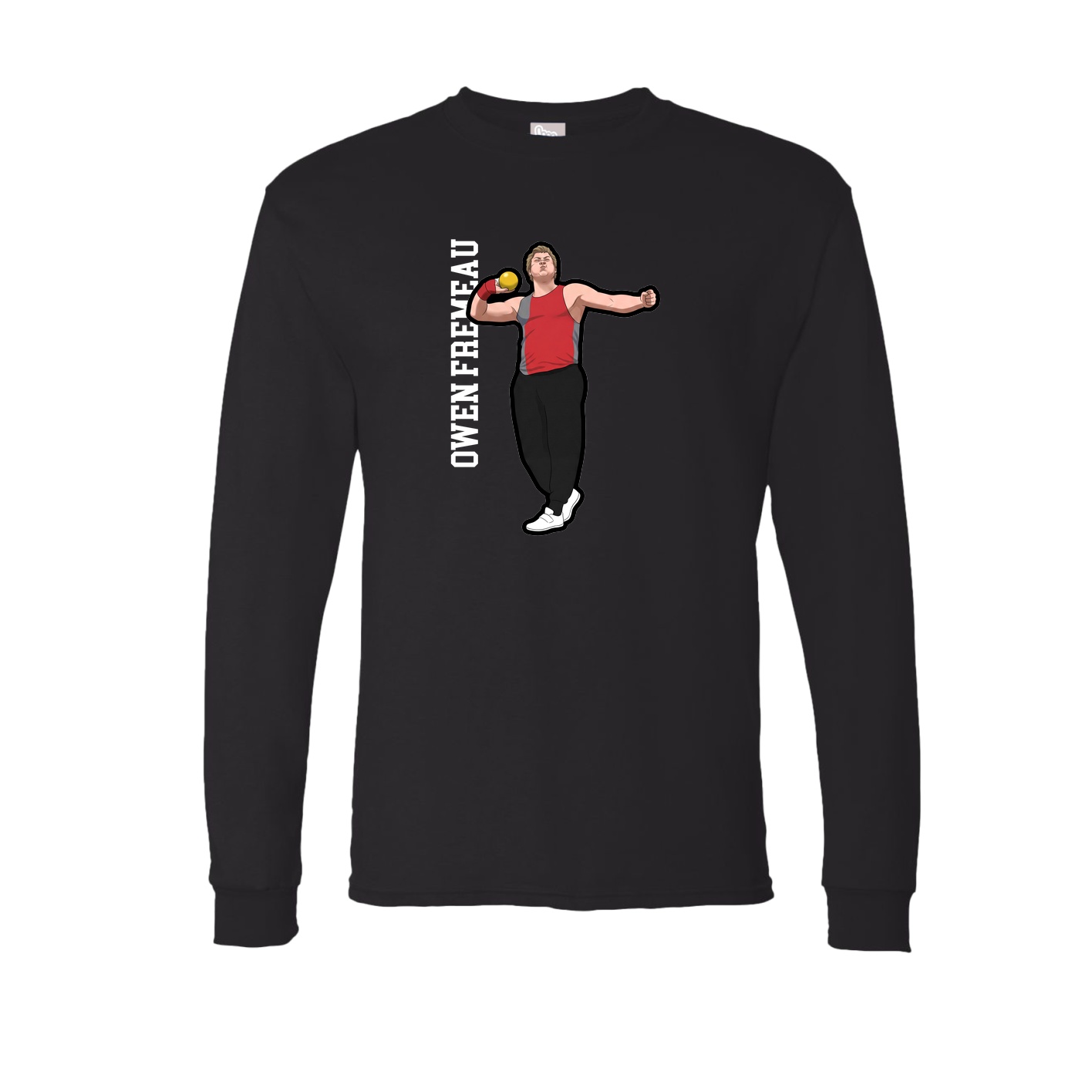 Long Sleeve Tee — Name Vertical in Black