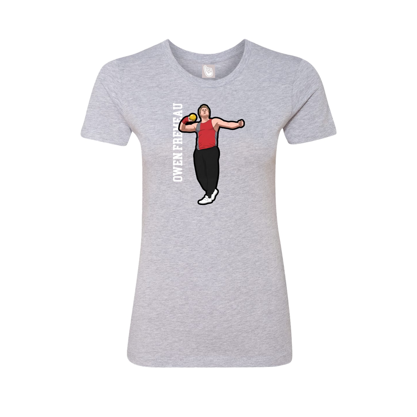 Womens Tee — Name Vertical in Grey