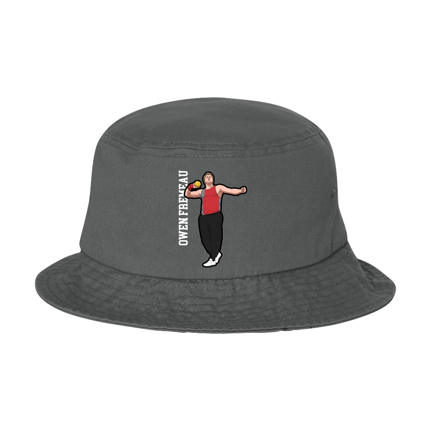 Bucket Cap — Name Vertical in Grey