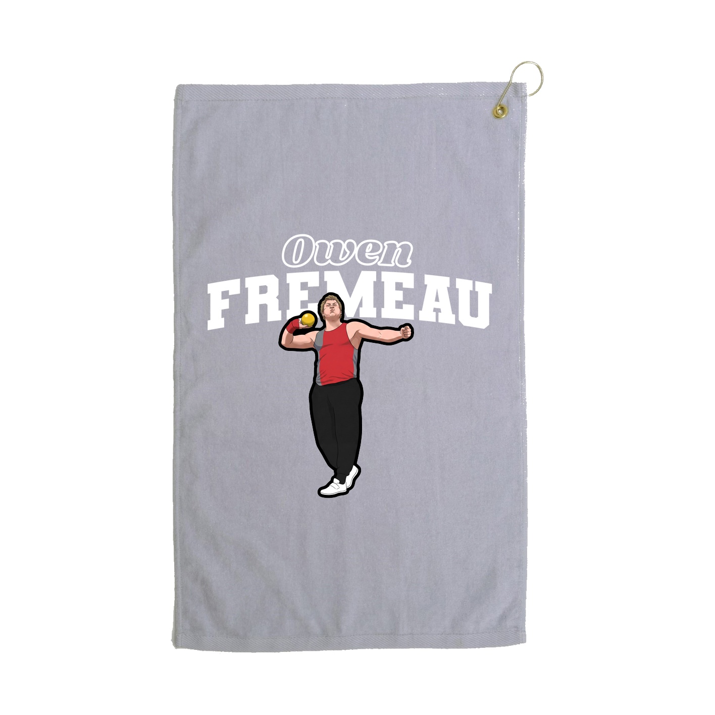 Golf Towel — Name Arch in Grey