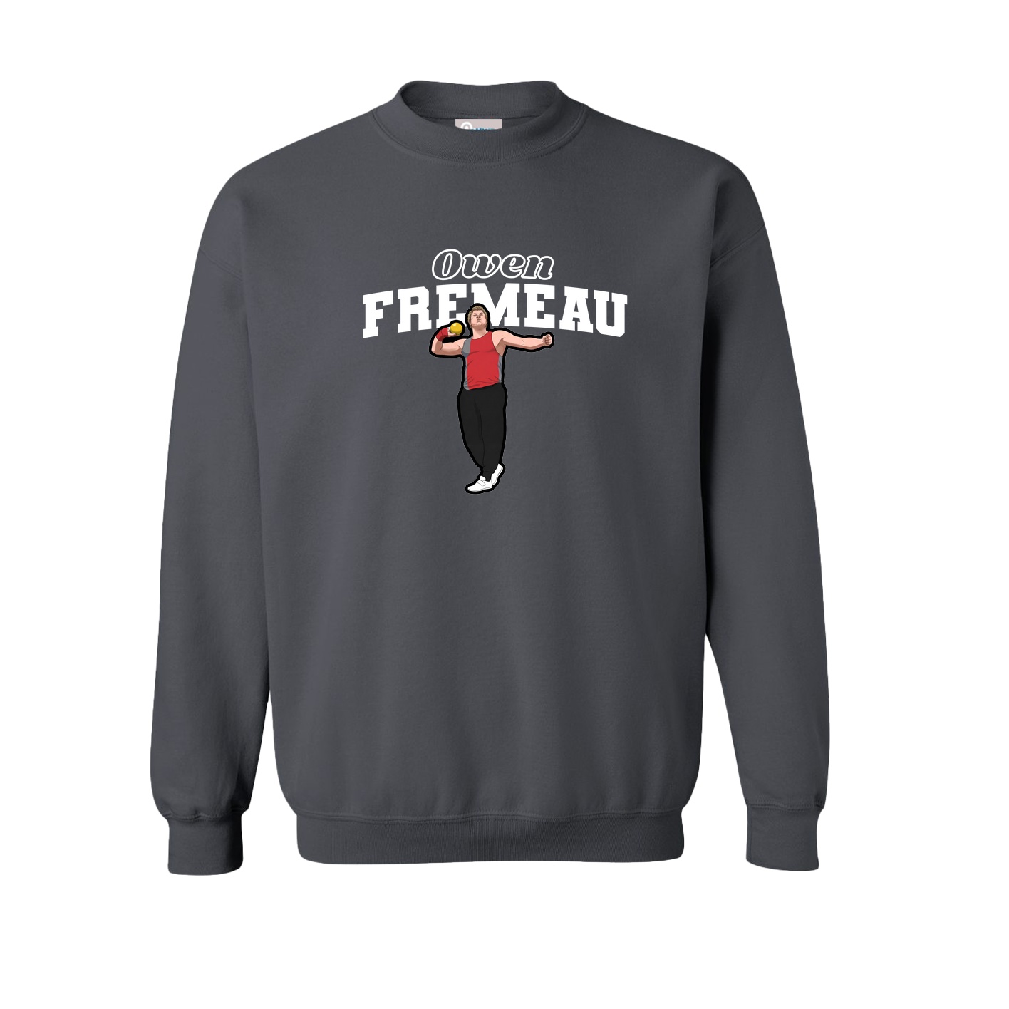 Fleece Crew — Name Arch in Grey