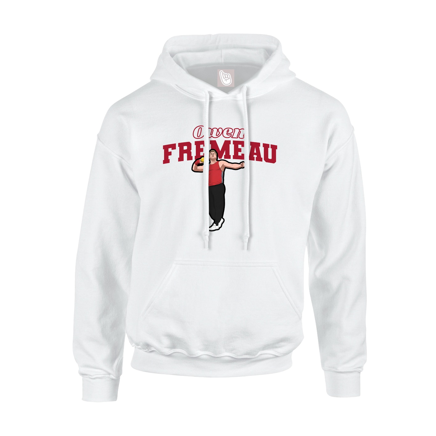 Youth Hoodie — Name Arch in White
