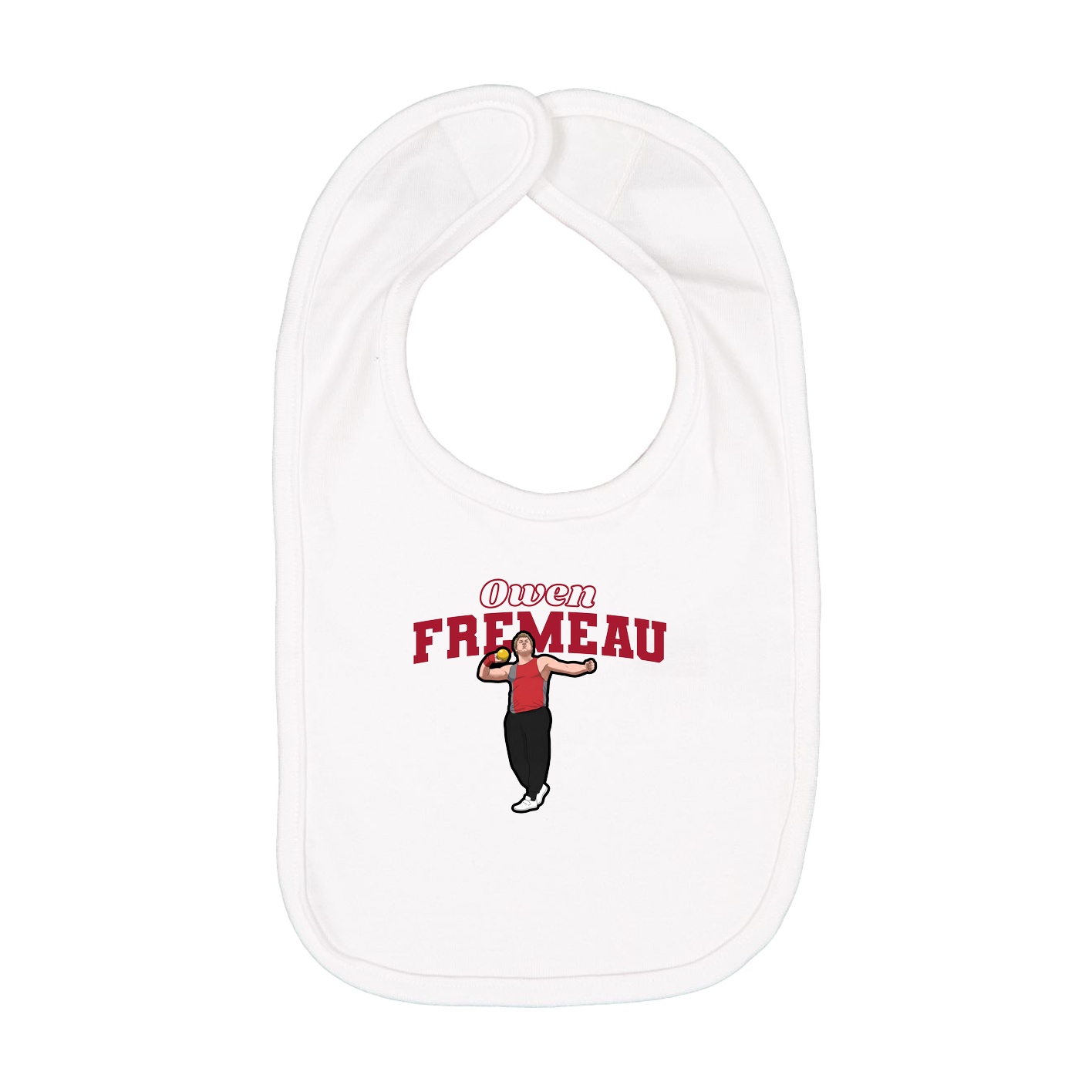 Infant Bib — Name Arch in White