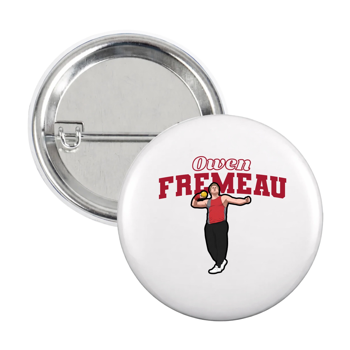 Game Day Button — Name Arch in White