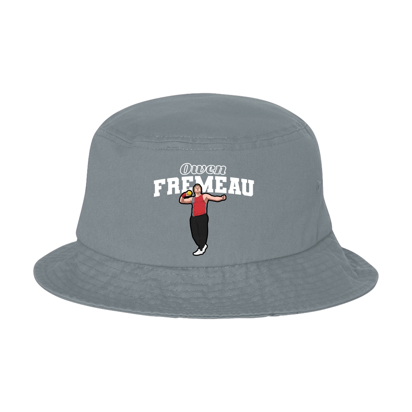 Bucket Cap — Name Arch in Grey