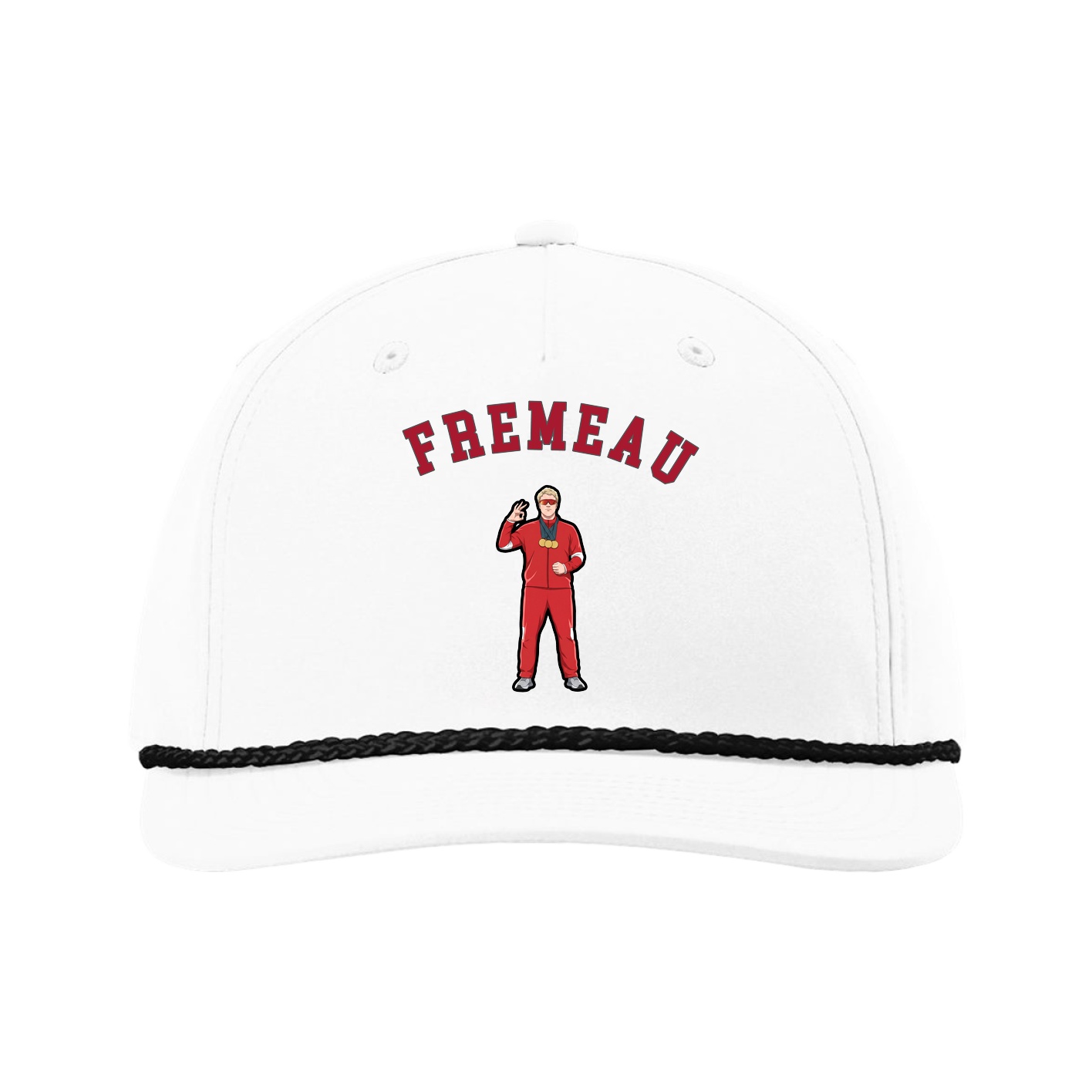 Five-Panel Classic Rope Cap — Shirsey Arch in White