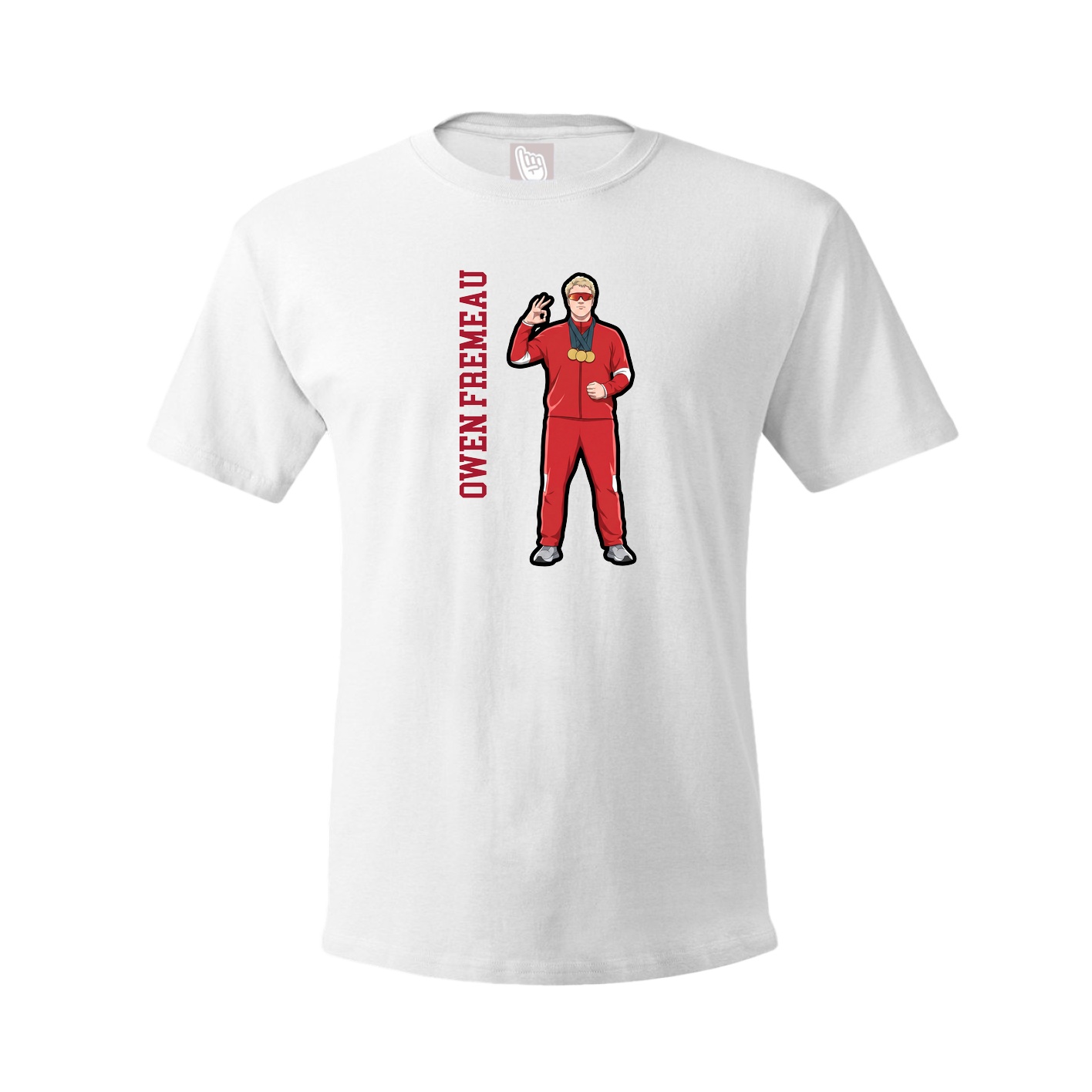 Youth Tee — Name Vertical in White