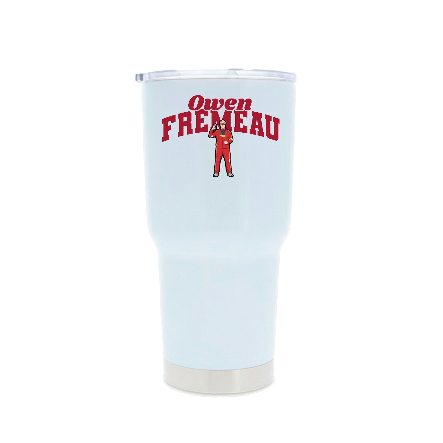 30oz Stainless Steel Tumbler — Signature Arch in White