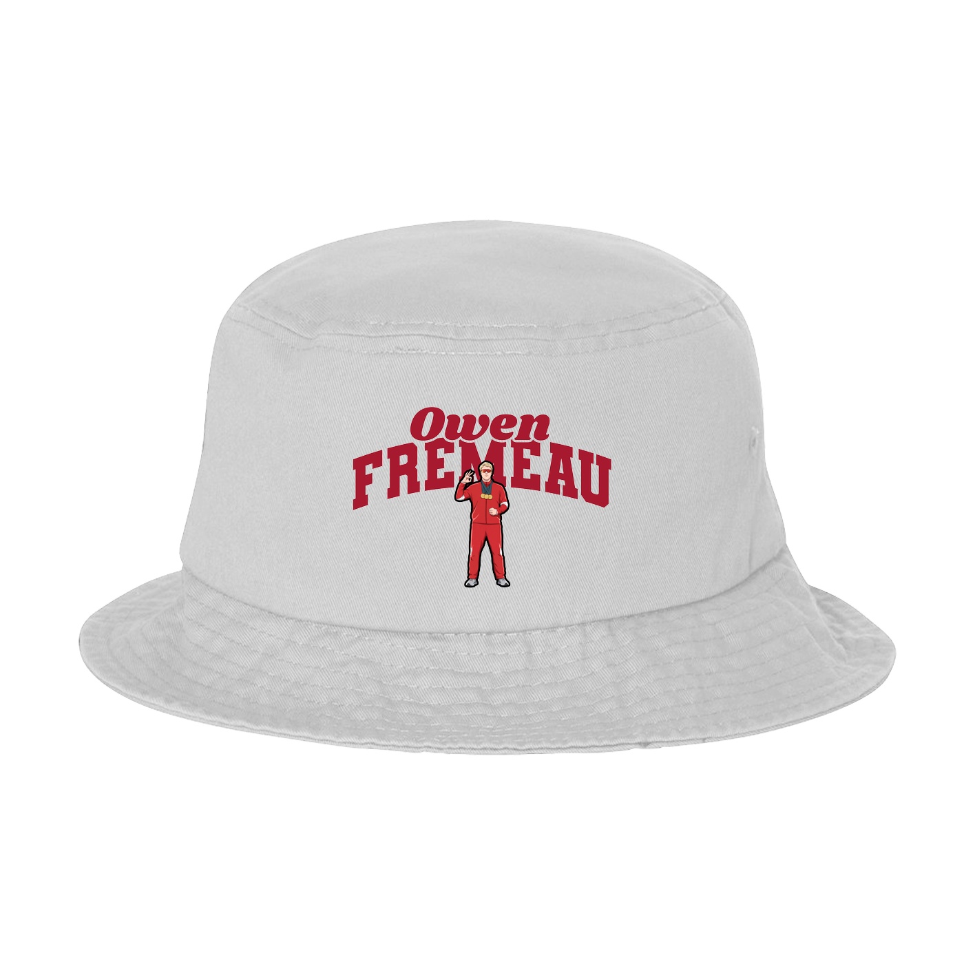 Bucket Cap — Signature Arch in White