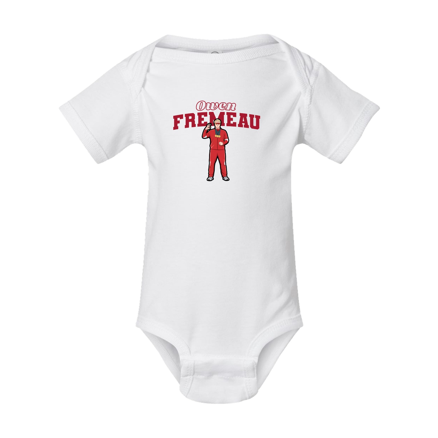 Baby Onesie — Name Arch in White