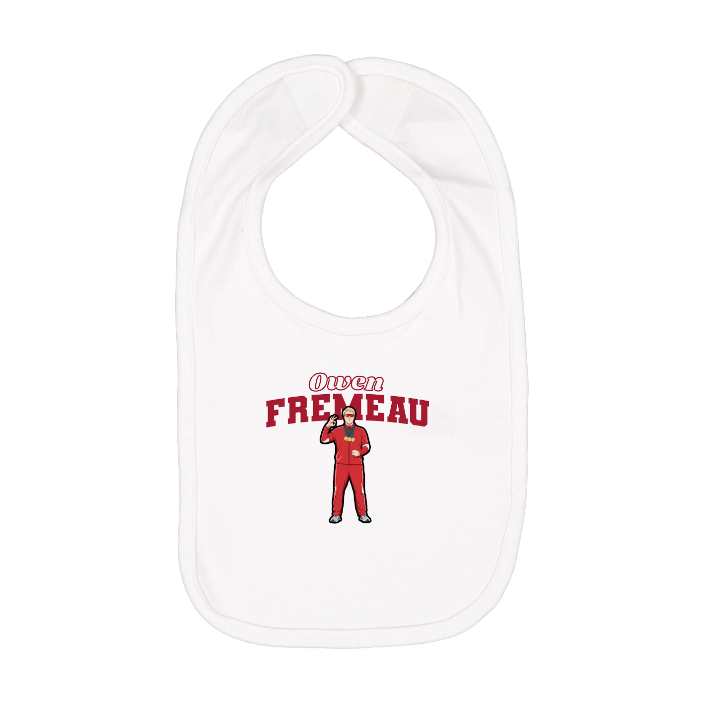 Infant Bib — Name Arch in White