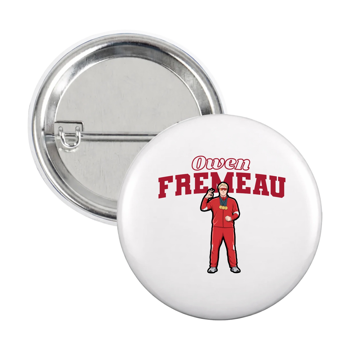 Game Day Button — Name Arch in White