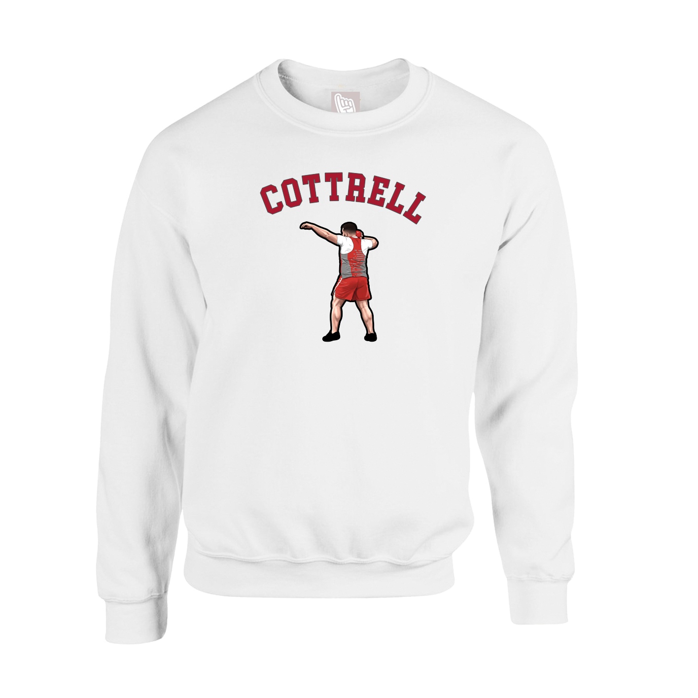 Fleece Crew — Shirsey Arch in White