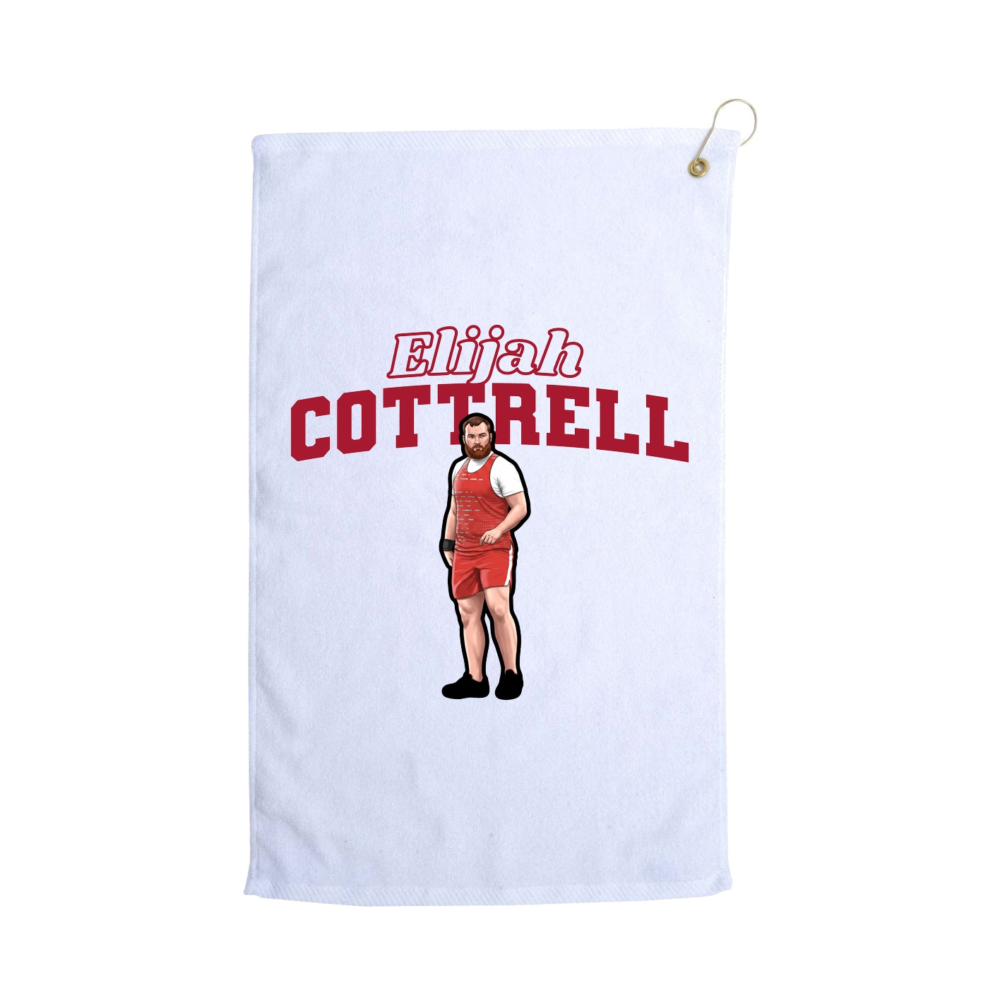 Golf Towel — Name Arch in White