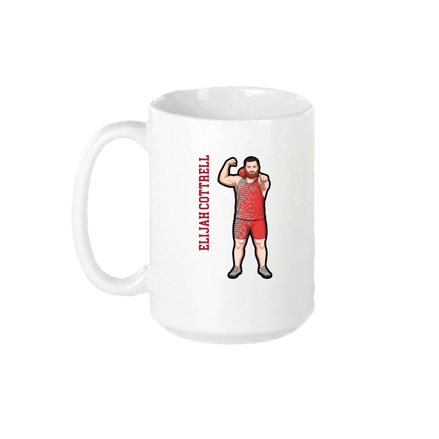 15oz Coffee Mug — Name Vertical in White