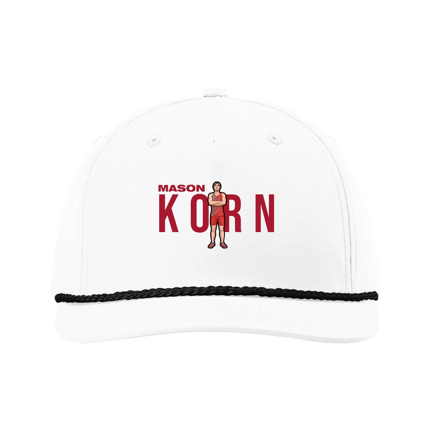 Five-Panel Classic Rope Cap — Player Name in White
