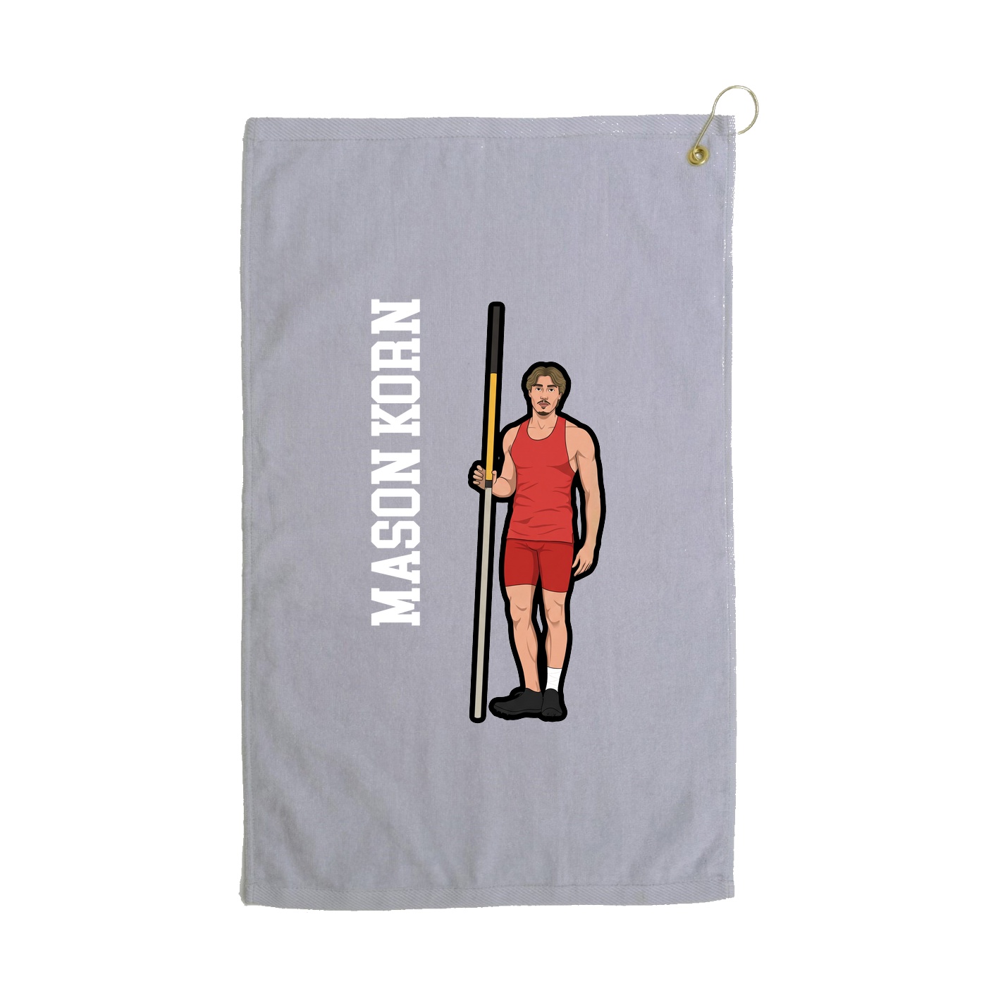 Golf Towel — Name Vertical in Grey