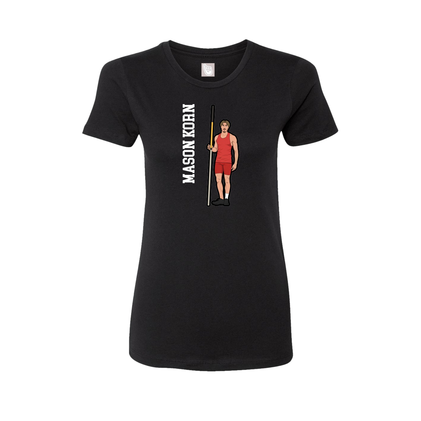 Fitted Women's Tee — Name Vertical in Black