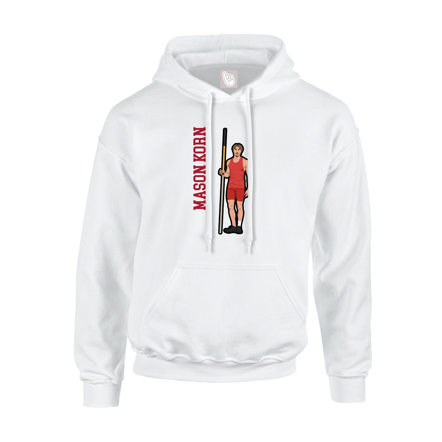 Youth Hoodie — Name Vertical in White