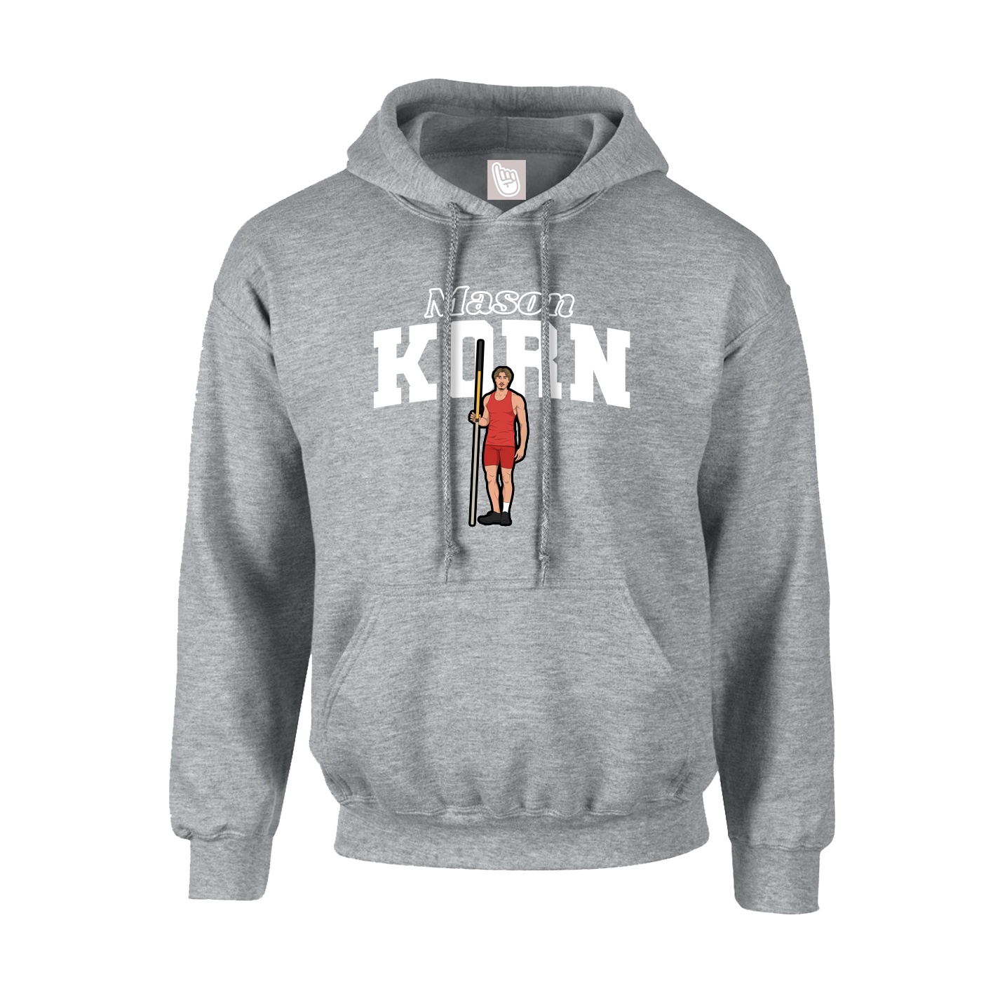 Hoodie — Name Arch in Grey