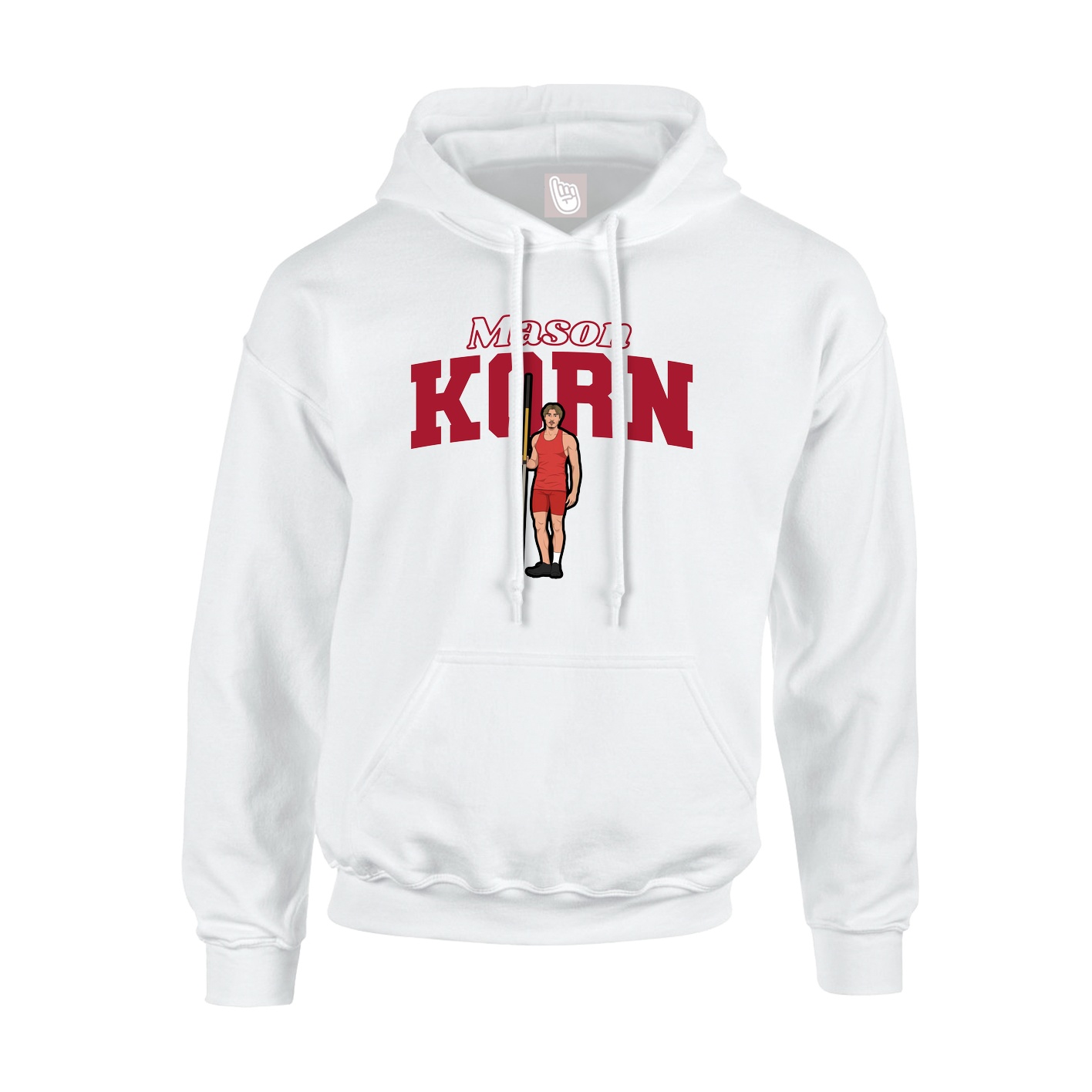 Youth Hoodie — Name Arch in White