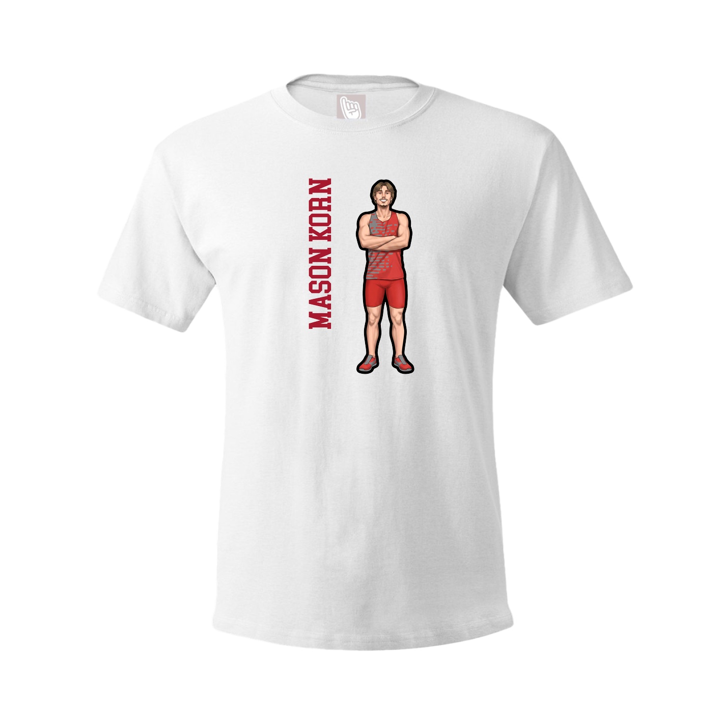 Youth Tee — Name Vertical in White