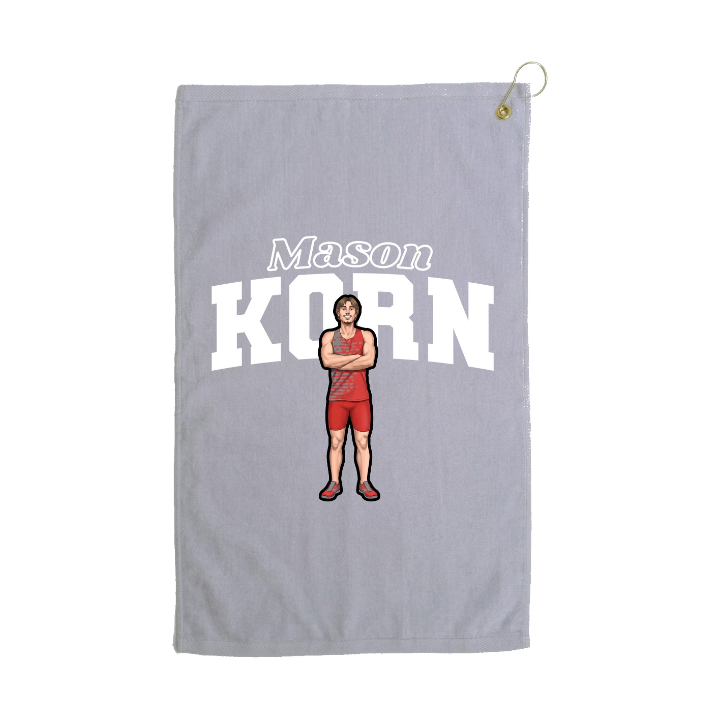 Golf Towel — Name Arch in Grey