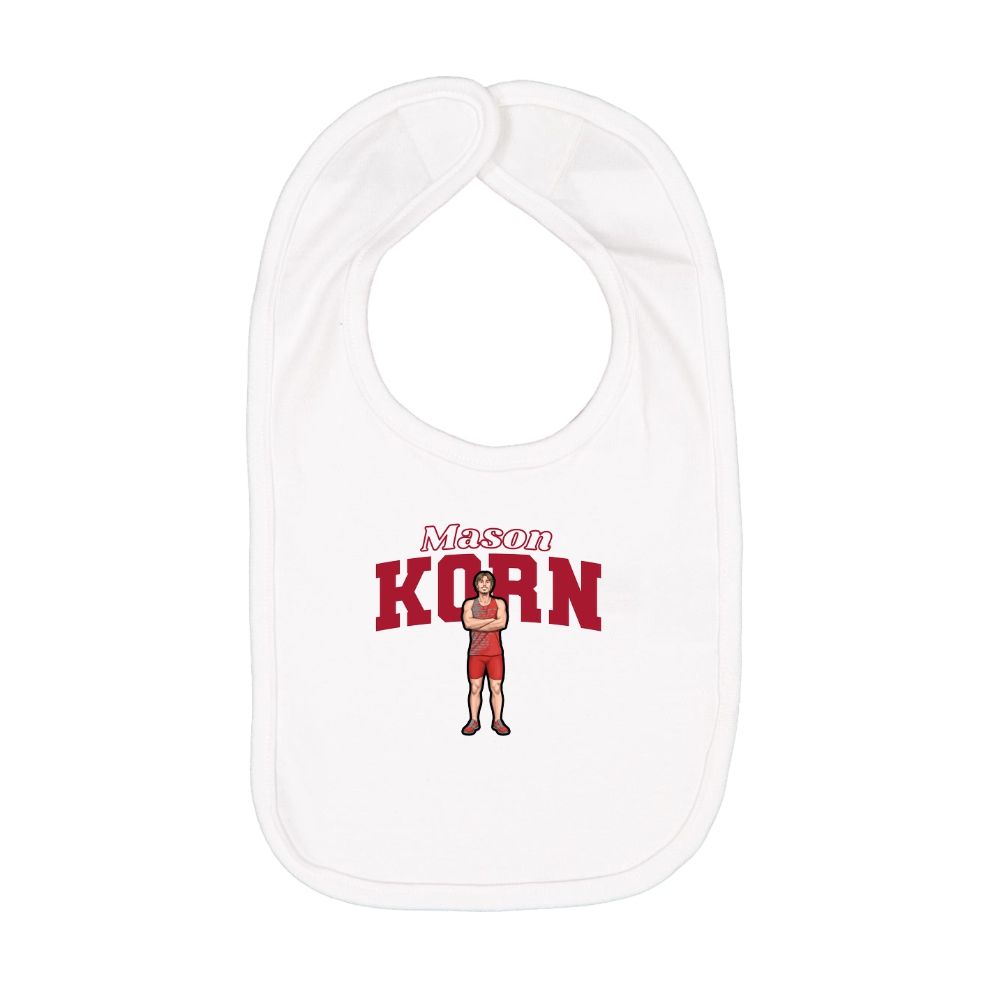 Infant Bib — Name Arch in White
