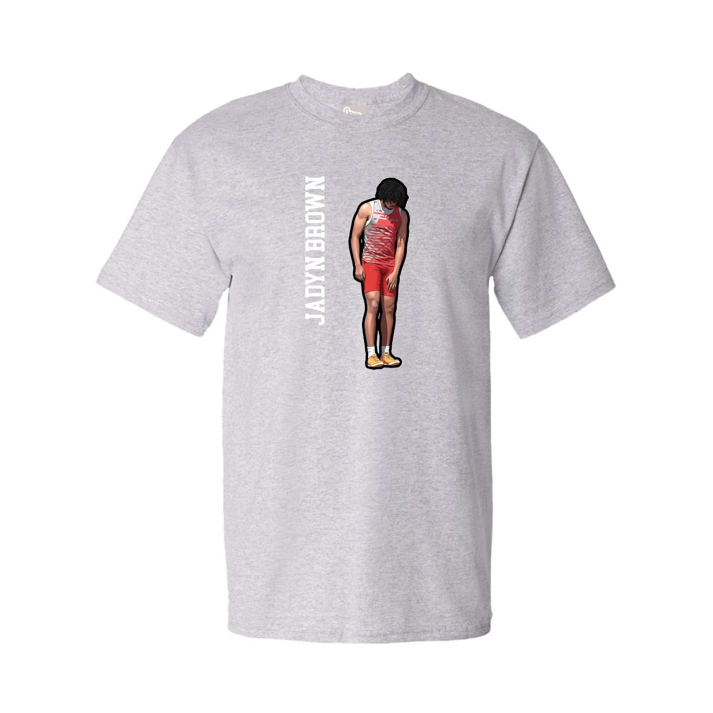 Youth Tee — Name Vertical in Grey