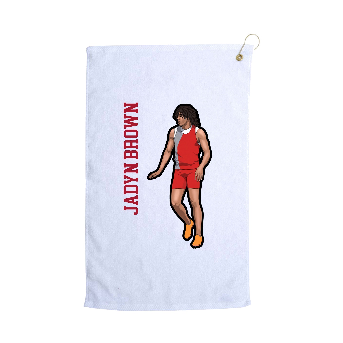 Golf Towel — Name Vertical in White