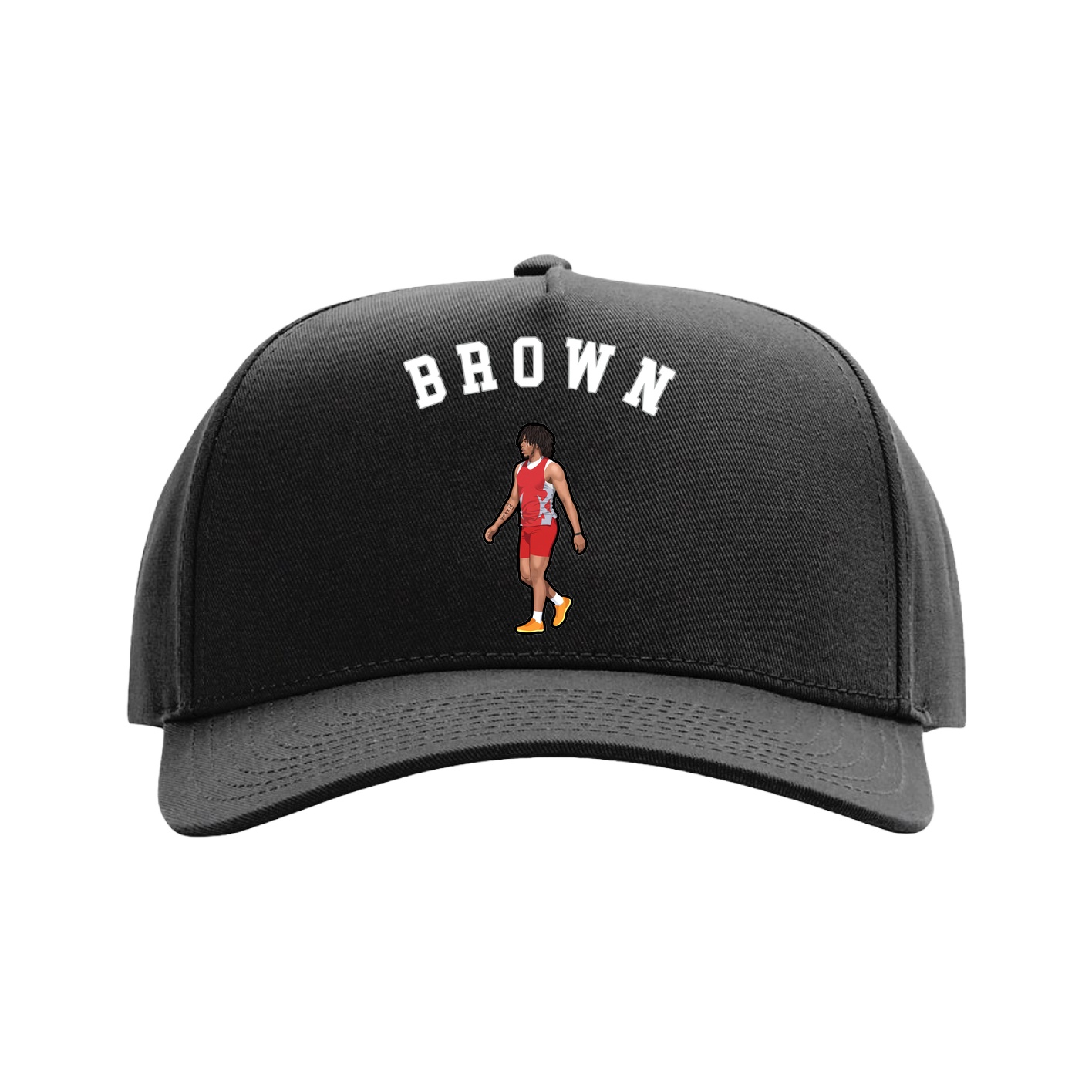 Full Fabric Five-Panel Champ Cap — Shirsey Arch in Black