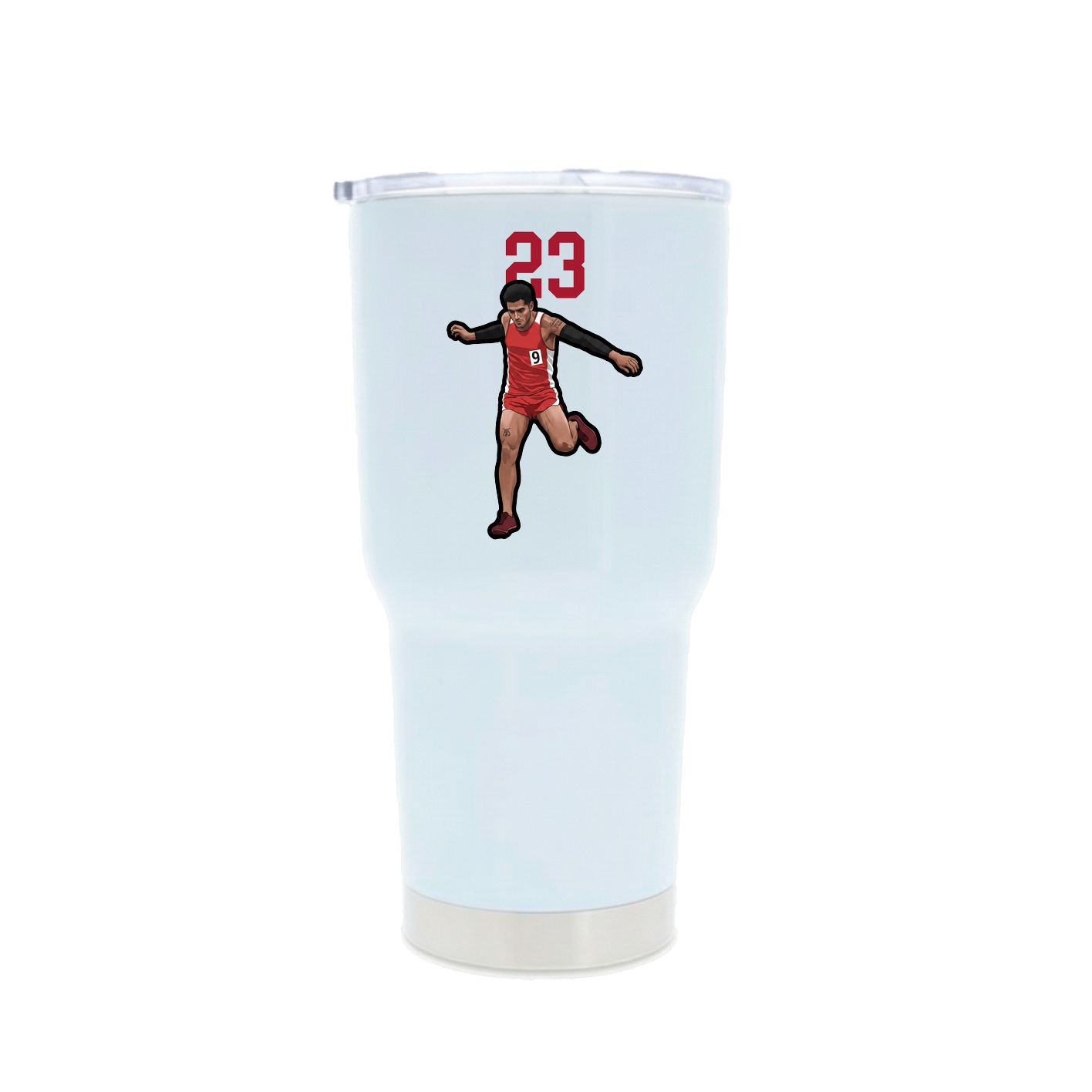 30oz Stainless Steel Tumbler — Number Top in White