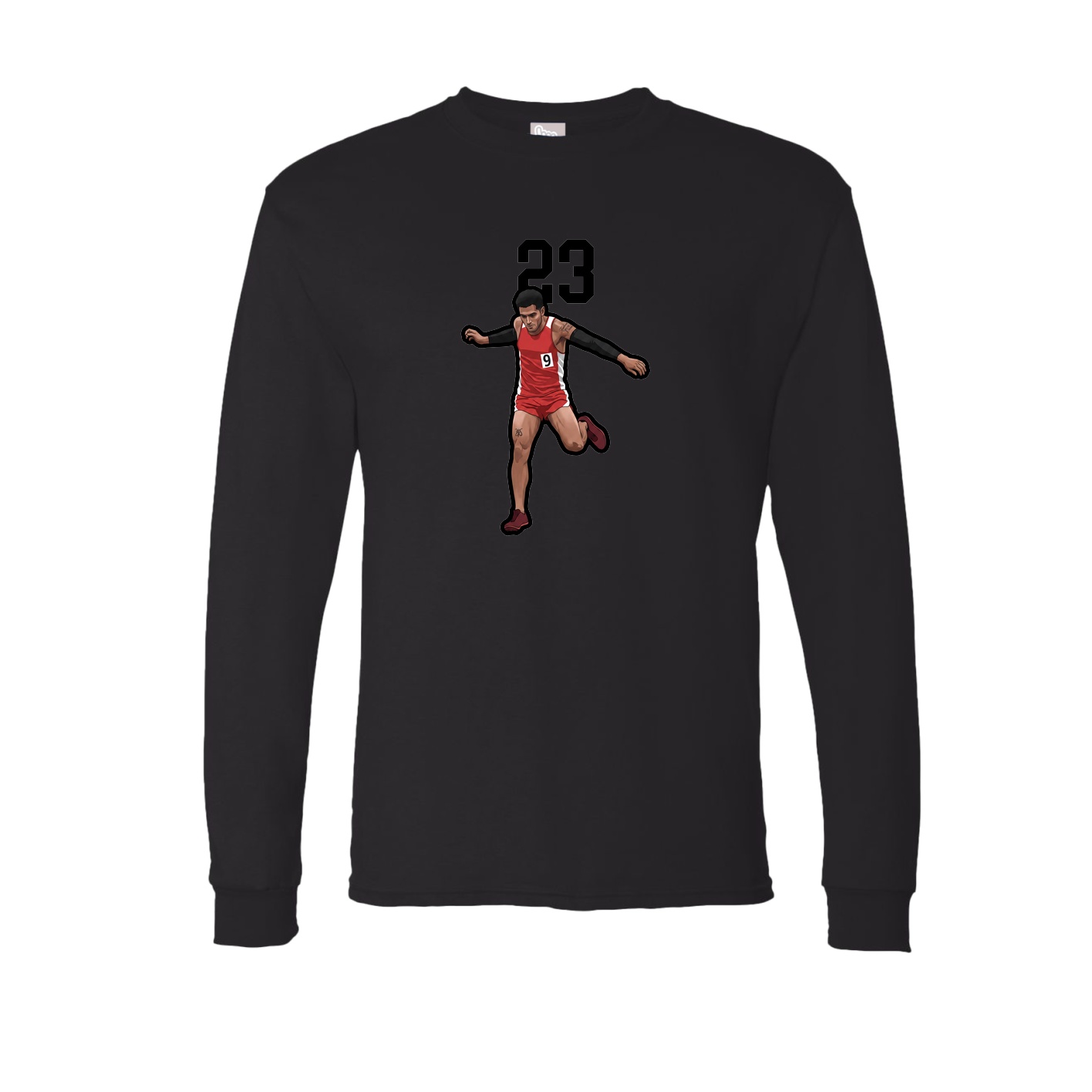 Long Sleeve Tee — Number Top in Black