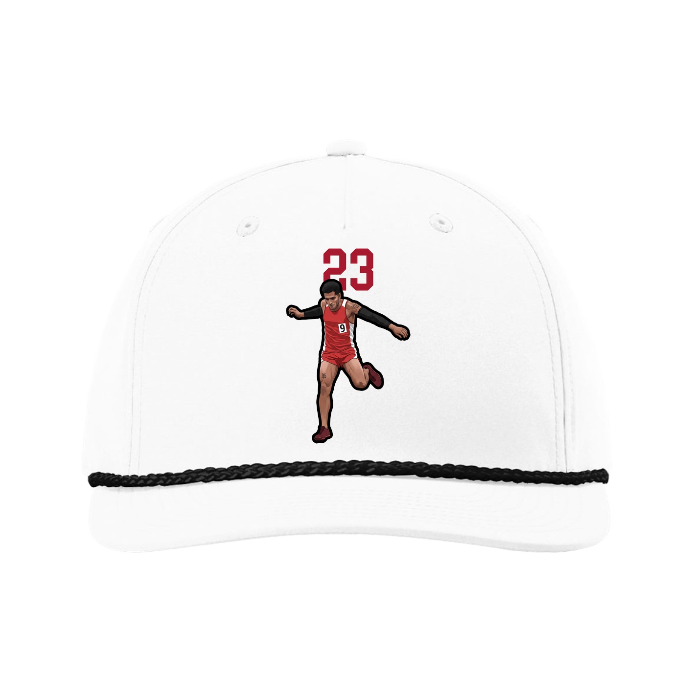 Five-Panel Classic Rope Cap — Number Top in White